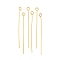Ion Plating(IP) 304 Stainless Steel Eye Pins, Real 18K Gold Plated, 20 Gauge, 17x0.8mm, Hole: 1.9mm