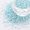 Fluorescent Color Glass Cylinder Beads, Seed Beads, Baking Paint, Round Hole, Light Blue, 1.5~2x1~2mm, Hole: 0.8mm, about 8000pcs/bag, about 1pound/bag