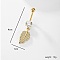 Stylish Feather 201 Stainless Steel Pave Clear Cubic Zirconia Belly Button Ring for Women Men, Golden