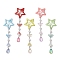 5Pcs Glass Beads and Alloy Star Snap Hair Clips, Hair Accessories for Girls, Mixed Color, 100.5mm, 5pcs/set