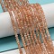 Natural Peach Moonstone Beads Strands, Faceted, Rondelle, 3x2mm, Hole: 0.6mm, about 138pcs/strand, 15.39''(39.1cm)