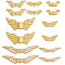 56pcs 7 styles Alloy Beads, Wing, Golden, 7.5~51x3~30x3~4mm, Hole: 1~2mm, 8pcs/style