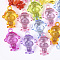 Transparent Acrylic Pendants, Monkey, Mixed Color, 37x27x19mm, Hole: 3.5mm, about 91pcs/500g