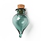 Teardrop Glass Cork Bottles Ornament, Glass Empty Wishing Bottles, DIY Vials for Pendant Decorations, Dark Cyan, 3.6cm