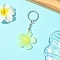 Flower Resin Keychain, with Iron Rings, Champagne Yellow, 8.8cm