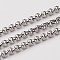 Tarnish Resistant 304 Stainless Steel Rolo Chains, Belcher Chain, Unwelded, Stainless Steel Color, 2.5x1mm