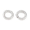 Rack Plating Brass Open Jump Rings, Lead Free & Cadmium Free, Long-Lasting Plated, Textured Round Ring, Platinum, 15 Gauge, 7x1.5mm, Hole: 3.8mm