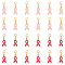24Pcs 2 Colors October Breast Cancer Pink Awareness Ribbon Shape Alloy Enamel Pendant Decorations, with Lobster Claw Clasps, Golden, Mixed Color, 33mm, 12pcs/color
