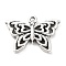 Tibetan Style Alloy Pendants, Butterfly, Antique Silver, 18.5x26x3mm, Hole: 1.6mm, about 159pcs/500g