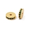 Rack Plating Brass Micro Pave Cubic Zirconia Beads, Long-Lasting Plated, Lead Free & Cadmium Free, Flat Round/Disc, Real 18K Gold Plated, Green, 8x2.3mm, Hole: 1.2mm