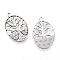 Tibetan Style Alloy Pendants, Oval with Tree, Cadmium Free & Lead Free, Antique Silver, 34x23x2mm, Hole: 2.5mm, about 260pcs/1000g