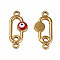 304 Stainless Steel Enamel Connector Charms, Golden, Oval with Evil Eye, Dark Red, 23x10x3mm, Hole: 1.6mm
