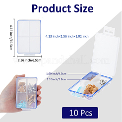 4 решетка пластиковый контейнер для хранения с откидной крышкой&nbsp;CON-WH0107-17