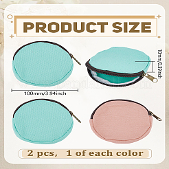 2 шт. двухцветный хлопковый кошелек для мелочи с застежкой-молнией&nbsp;ABAG-LP0001-92B