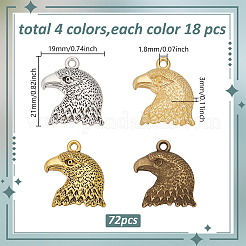 72 шт. 4 цвета подвески из сплава в тибетском стиле&nbsp;FIND-AR0006-39