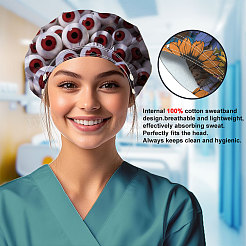 2 шт. 2 стиля хлопковые регулируемые набивные шапки с принтом рабочие кепки для женщин и мужчин&nbsp;AJEW-DR0002-22B