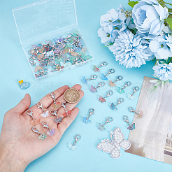 56шт 7-х цветная бабочка акриловая подвеска украшение&nbsp;HJEW-PH01974