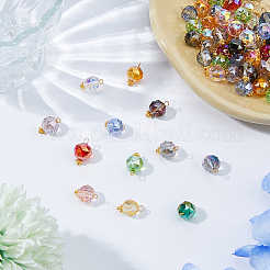 120 шт. 12-х цветные прозрачные гальванические стеклянные подвески&nbsp;PALLOY-FH00178