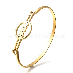 Женские браслеты с плоскими круглыми звеньями из нержавеющей стали 201&nbsp;BJEW-R014-01G-04