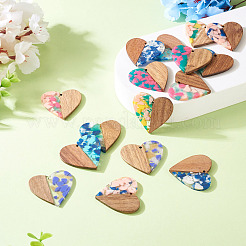 16 шт. подвески из 8-х цветов из смолы и ореха&nbsp;FIND-TA0006-42