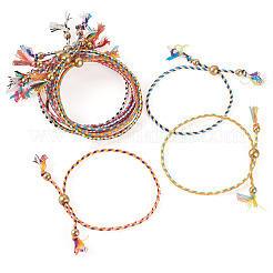 24шт 12 цвета плетеный полиэстеровый шнур в стиле бохо для изготовления браслета&nbsp;MAK-TA0001-34