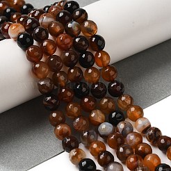 Нити окрашенных и нагретых бусин из натурального агата с полосками&nbsp;G-P539-F01-02