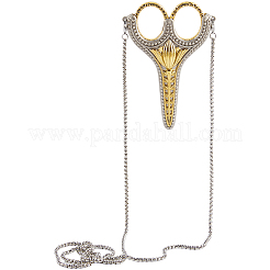 Старинные швейные ножницы из нержавеющей стали и железа с цепочкой для рукоделия&nbsp;NJEW-WH20004-10AG