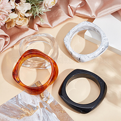 4шт. двухцветные акриловые браслеты&nbsp;BJEW-UN0001-80B