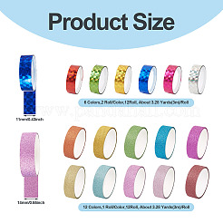 22 рулон 2 стилей лазерная сияющая БОПП пластиковая декоративная клейкая лента для альбома&nbsp;AJEW-TA0002-10