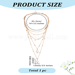 1 шт. многослойные ожерелья из сплава&nbsp;NJEW-LP0001-57G