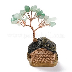 Смола и натуральный зеленый авантюрин модельный орнамент&nbsp;DJEW-Z001-01D