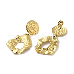 Серьги-гвоздики из нержавеющей стали 304 с текстурой в форме капли для женщин&nbsp;EJEW-Q781-31G