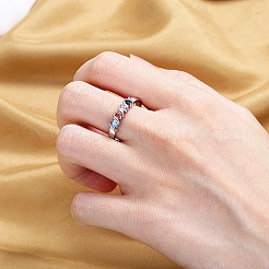 Женские кольца на палец из латуни с микропаве и кубическим цирконием&nbsp;FS-WG973B3-02