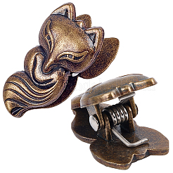 2 шт. зажимы из цинкового сплава лисы&nbsp;AJEW-CP0009-09AB