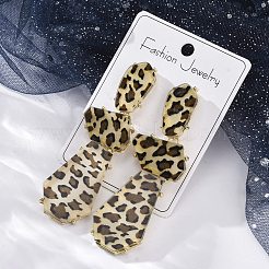 Серьги-гвоздики из акрила и сплава&nbsp;EJEW-M075-01G-04