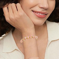 Граненые рондели ручной работы с внутренним цветком&nbsp;BJEW-SW001579-05