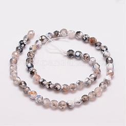 Бусы из натурального огненного агата с потрескиванием&nbsp;G-G882-6mm-B06-4