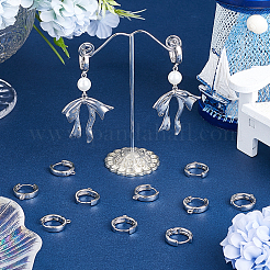 12 шт. латунная плоская фурнитура для сережек-колец&nbsp;KK-BBC0014-54