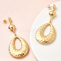 Серьги-гвоздики в форме капли из нержавеющей стали 304&nbsp;EJEW-P329-07G