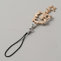 Дуга из сплава эмали с подвеской для телефона в виде кошки и звезды&nbsp;HJEW-WH0007-24A