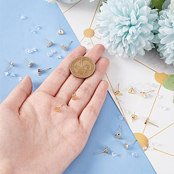 8 пара латунных сережек-гвоздиков в форме сердца&nbsp;KK-BC0011-79