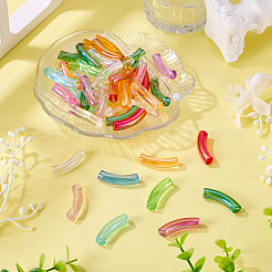 50шт УФ-покрытие прозрачные радужные переливающиеся акриловые бусины&nbsp;OACR-TA0004-19