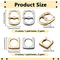 4 пара серег-колец из сплава и латуни в 4 стилях&nbsp;EJEW-GO0007-010