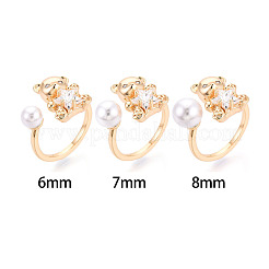 Оправы для колец-манжет из латуни с микропаве из прозрачного кубического циркония KK-T076-32G