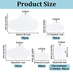 50 шт. 4 стиля бумаги для крафт-карт в форме облака&nbsp;DIY-OC0014-61