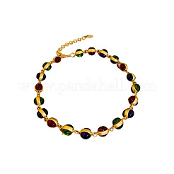 Ожерелья-чокеры в средневековом стиле из сплава и разноцветной смолы с круглыми звеньями для женщин&nbsp;FS-WG60C09-02