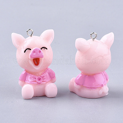 Смола кулон настройки горный хрусталь&nbsp;RESI-T028-09