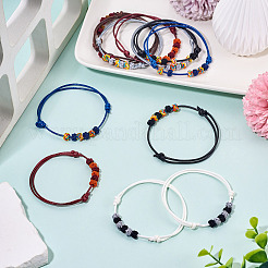 12шт 6 цвета полиэстеровый шнур плетеные браслеты женские&nbsp;BJEW-TA0001-23