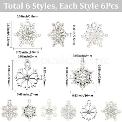 36шт 6 стиля подвески из сплава со стразами&nbsp;FIND-SC0020-05