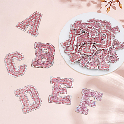 26 шт. блестящая пудра с буквами a~z и пайетками для пришивания на ткань&nbsp;PATC-MA0001-54A